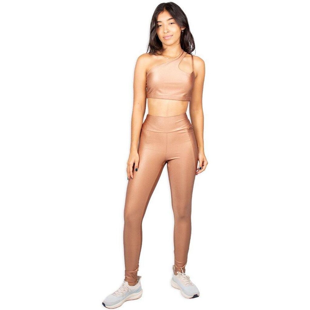 Conjunto Colcci Top E Calça Legging Marrom