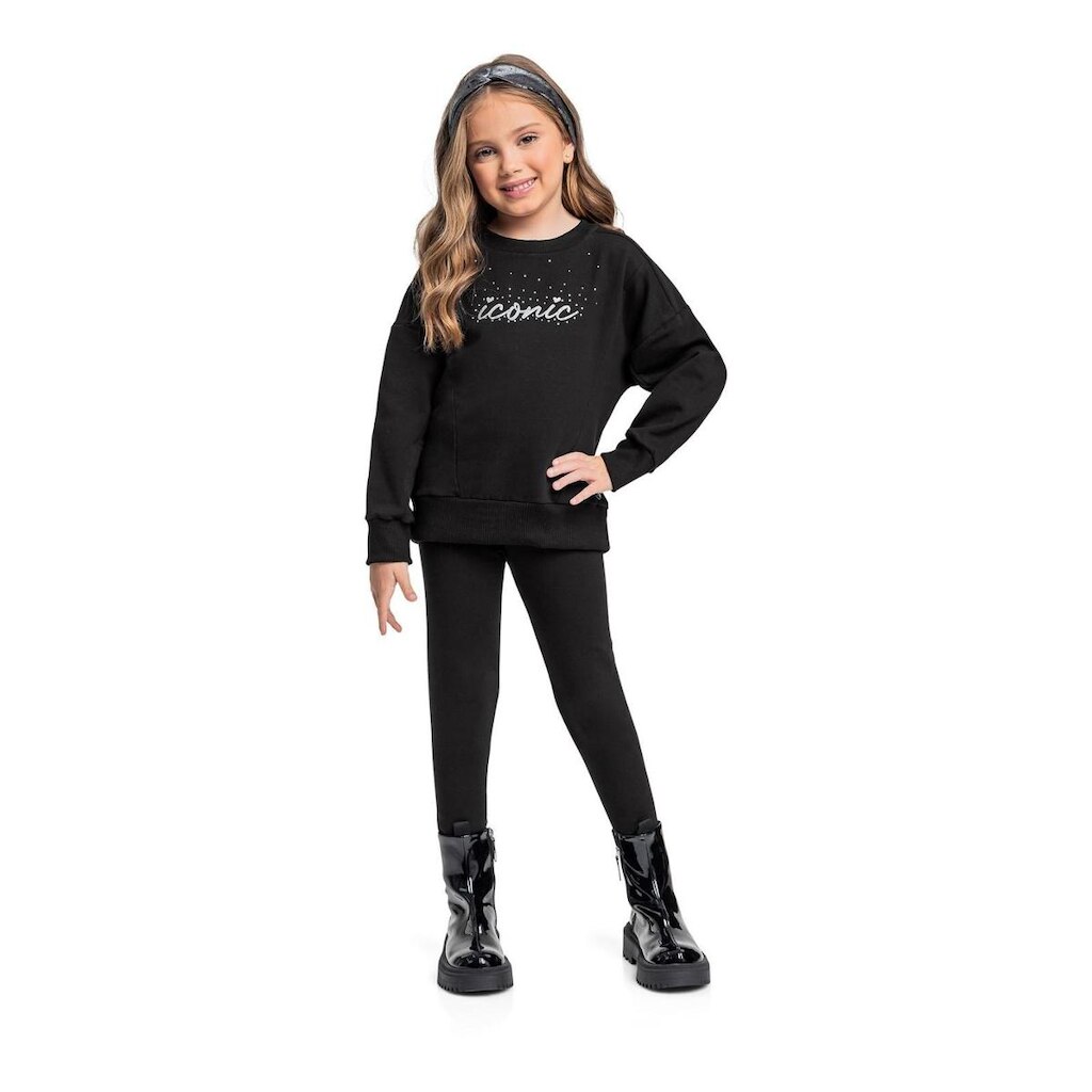 Conjunto com Blusão e Legging em Molecotton para Menina Quimby
