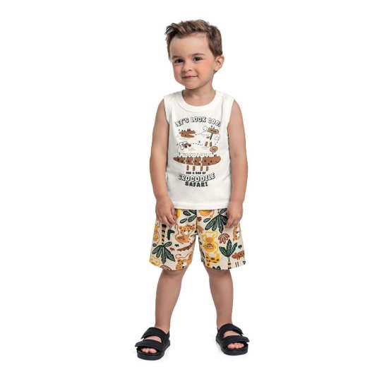 Conjunto com Regata e Bermuda Bee Loop