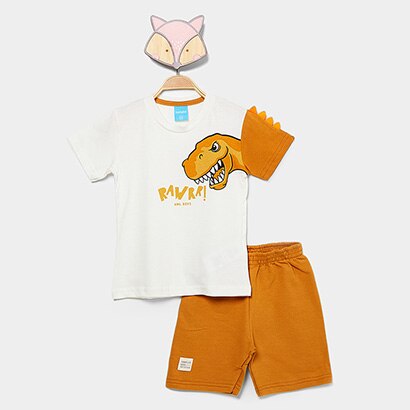 Conjunto Curto Infantil Kamylus Estampado Menino - Masculino