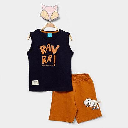 Conjunto Curto Infantil Kamylus Estampado Menino - Masculino