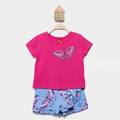 Conjunto Curto Infantil Kyly Estampado Menina - Feminino