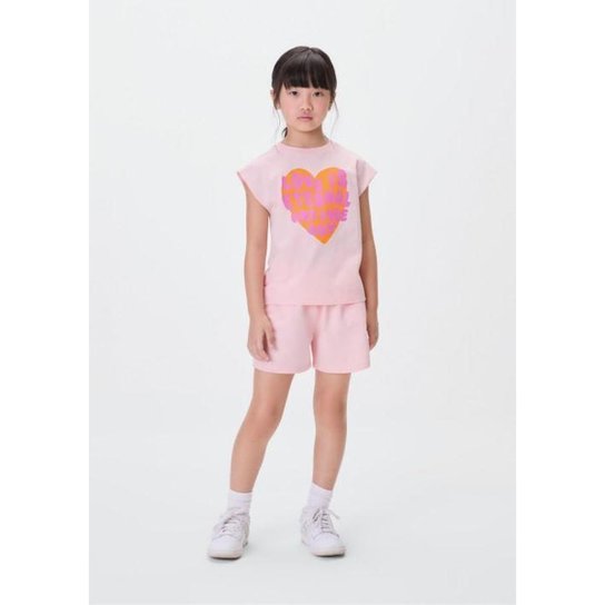 Conjunto Curto Infantil Menina Com Estampa Hering Kids