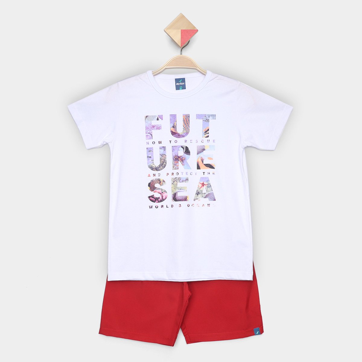 Conjunto Curto Infantil Romitex Sea Camiseta + Short Microfibra Menino - Branco Menor preço em Conjunto Curto Infantil Romitex Sea Camiseta + Short Microfibra Menino - Branco