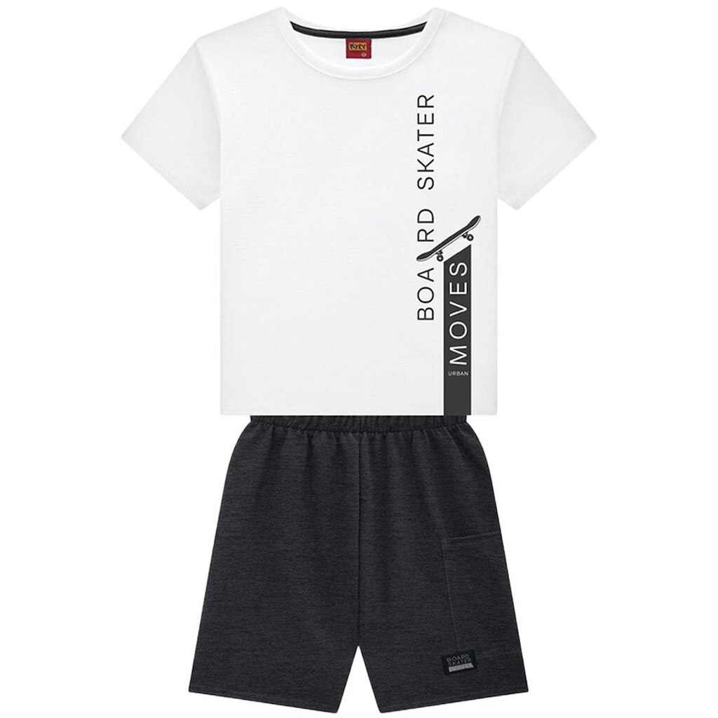 Conjunto Curto Kyly 1001373 Juvenil Menino Estampado Algodão T. 10/14