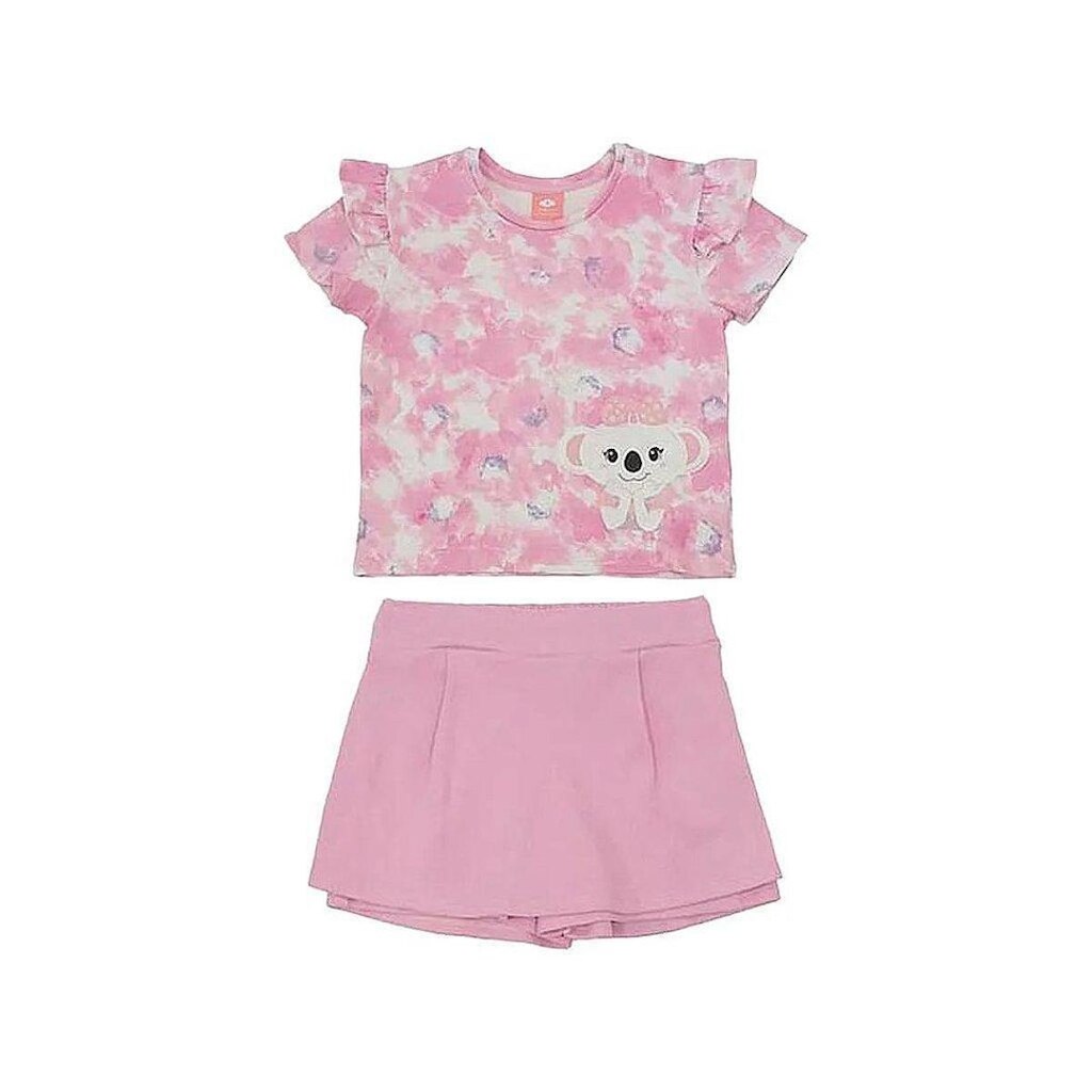 Conjunto Curto Lilica Ripilica Blusa Short Saia Active Rosa