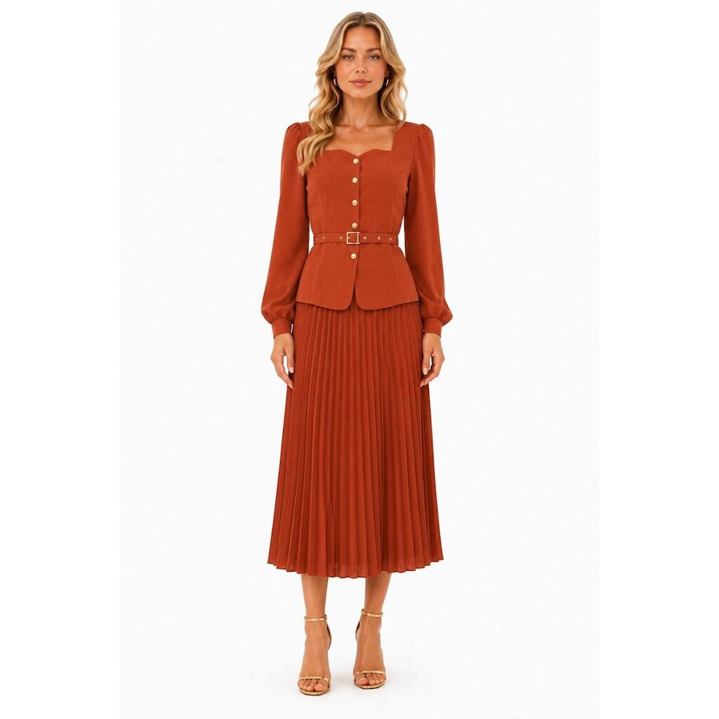 Conjunto D Bell Outlet Fashion Alfaiataria Terracota