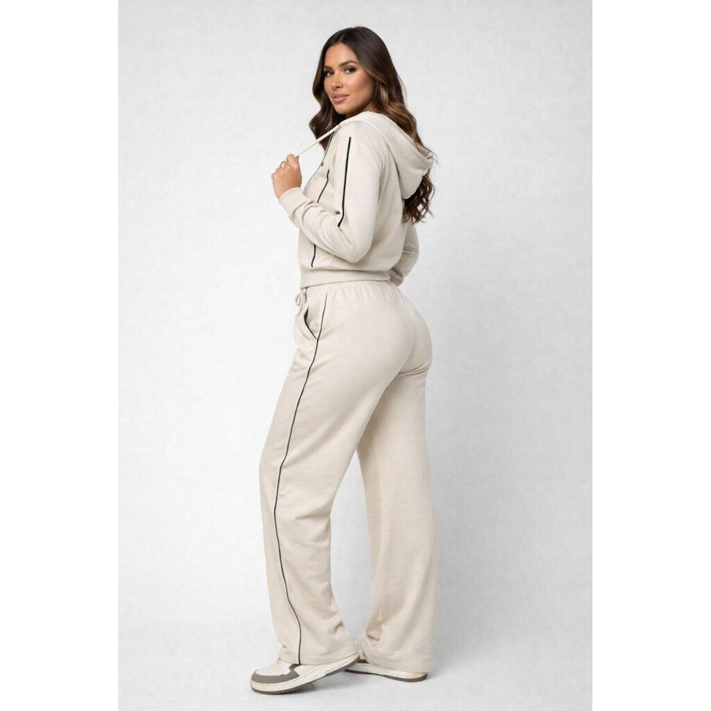 Conjunto D Bell Outlet Fashion Moletom Bege