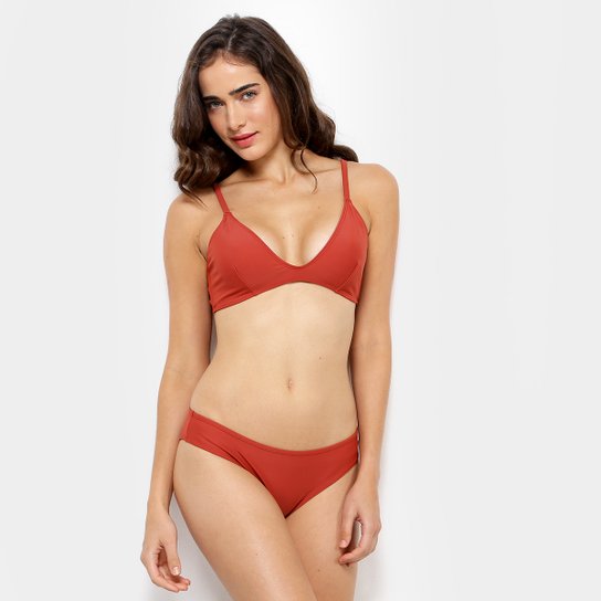 Conjunto de Biquíni Classic Com Fecho Costas - Vermelho