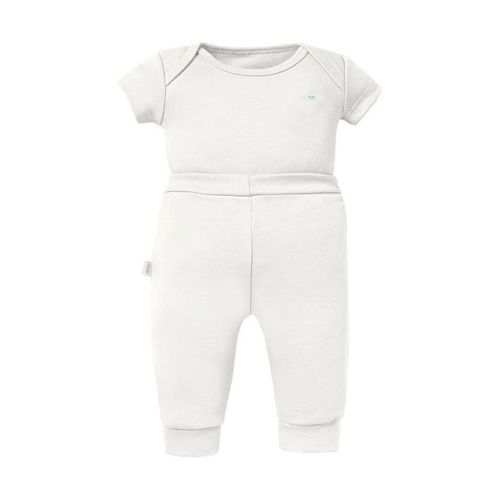 Conjunto de Body Hug Curto Calça Culote Liso Off White