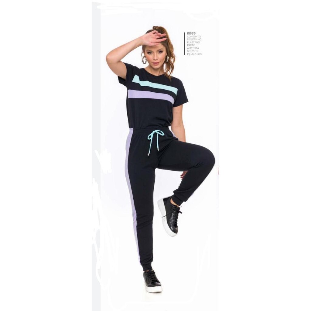 Conjunto de Frio Moletinho Real Malhas Calça + Jaqueta Casual Confort Feminino Adulto - Ref 2283