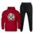 Conjunto de Frio Moletom Canguru Com Capuz 50% Algodao e Calça Lisa Com Bolso Confortavel Treino - Vermelho