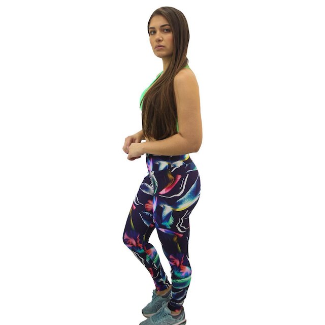 conjunto de legging com top DA Modas tecido em poliamida com prteção UV