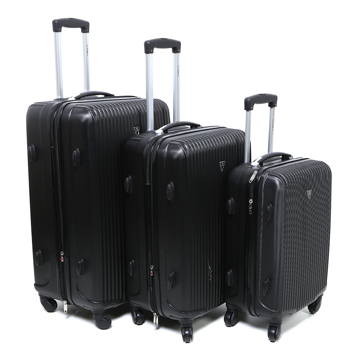Conjunto de Malas de Viagems Yins Brasil Abs P/M/G Com Rodinhas - Preto Menor preço em Conjunto de Malas de Viagems Yins Brasil Abs P/M/G Com Rodinhas - Preto