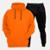Conjunto de Moletom Blusa + Calça Peluciada Casual - Laranja