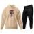 Conjunto De Moletom Calça e Blusa De Inverno Com Capuz - Bege