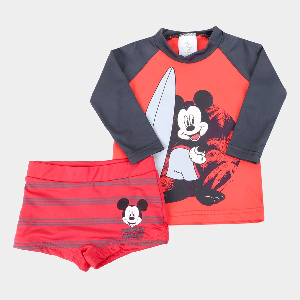 Conjunto de Praia Infantil Disney Mickey Mouse UV50+ Manga Longa Masculino - Vermelho Menor preço em Conjunto de Praia Infantil Disney Mickey Mouse UV50+ Manga Longa Masculino - Vermelho
