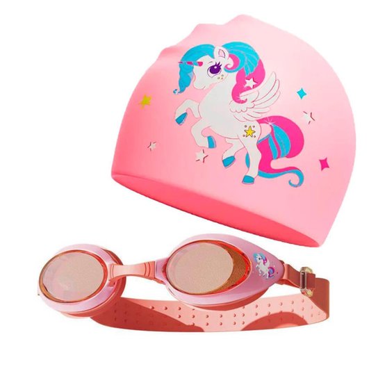 Conjunto de Touca e Óculos de Natação Infantil