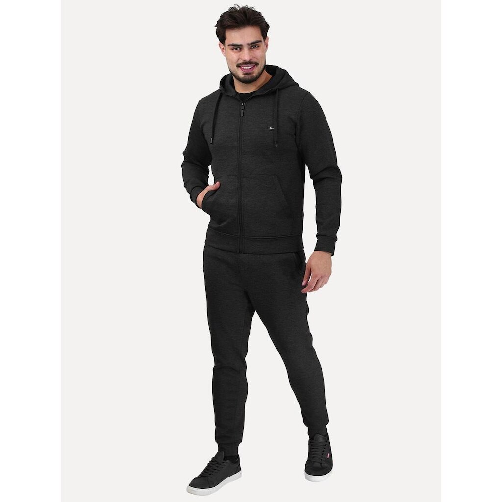 Conjunto Dixen Masculina Agasalho com Zíper Frontal Bolso Canguru Preto