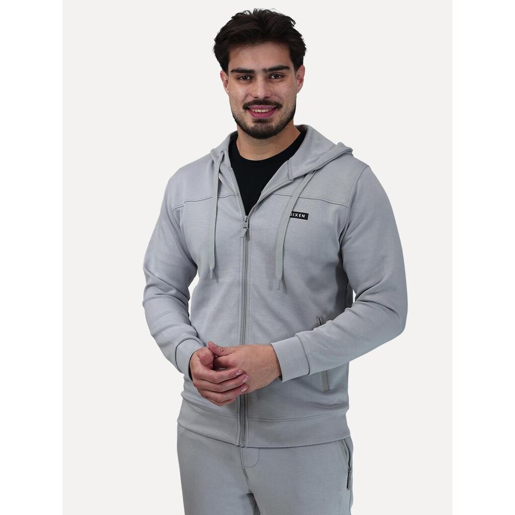 Conjunto Dixen Masculina Agasalho Moletom Jaqueta com Zíper Frontal Cinza