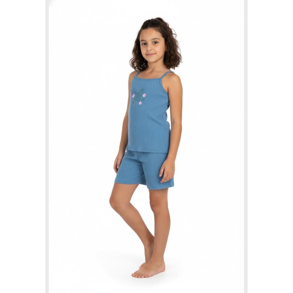 Conjunto em Ribana Canelada Menina com Regata e Short Guloseima