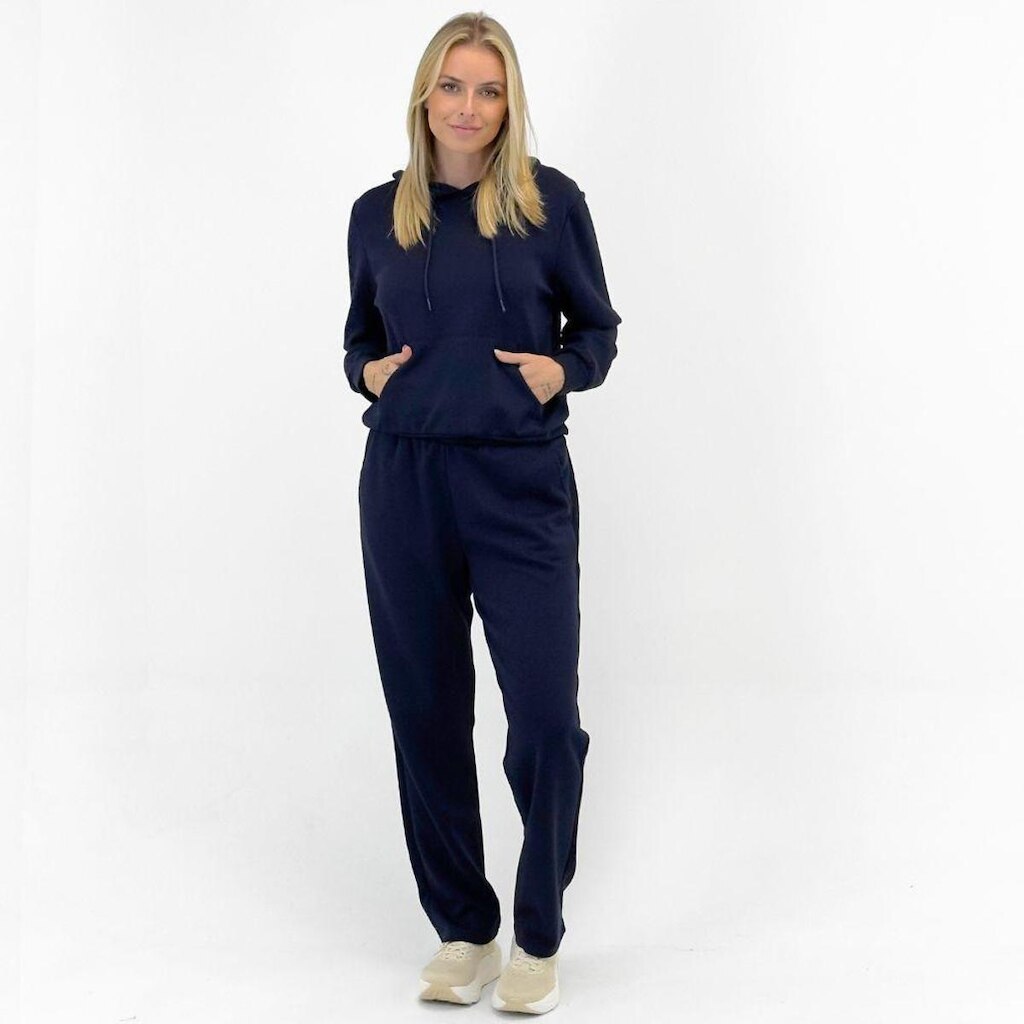 Conjunto Facinelli de Moletinho com Blusa Canguru e Calça Reta Feminino