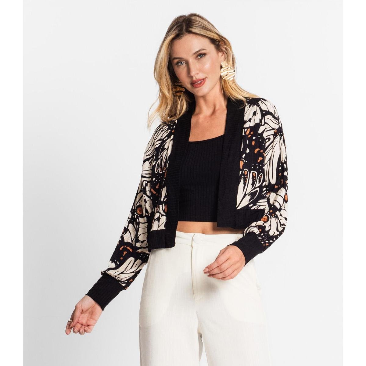 Conjunto Feminino Blusa Com Cardigan Endless Bege Menor preço em Conjunto Feminino Blusa Com Cardigan Endless Bege