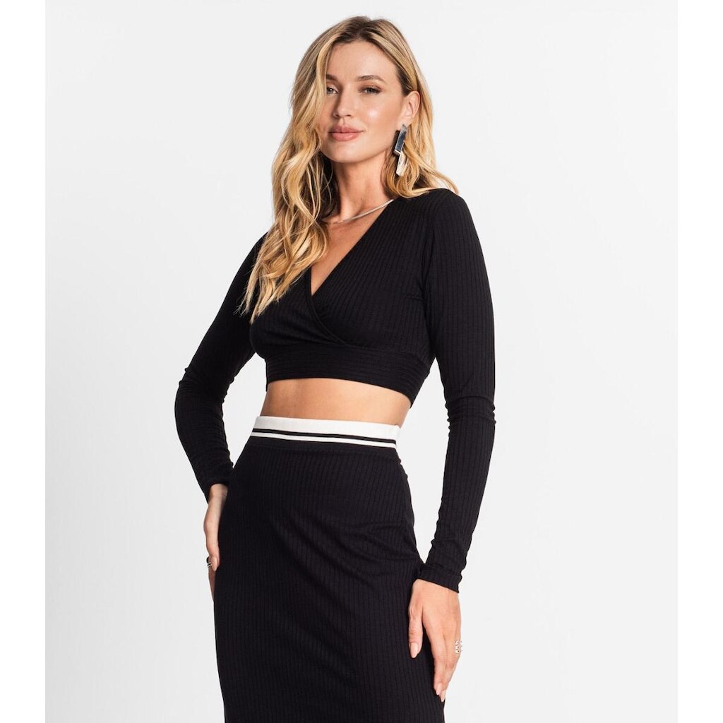 Conjunto Feminino Blusa Com Saia Endless Preto