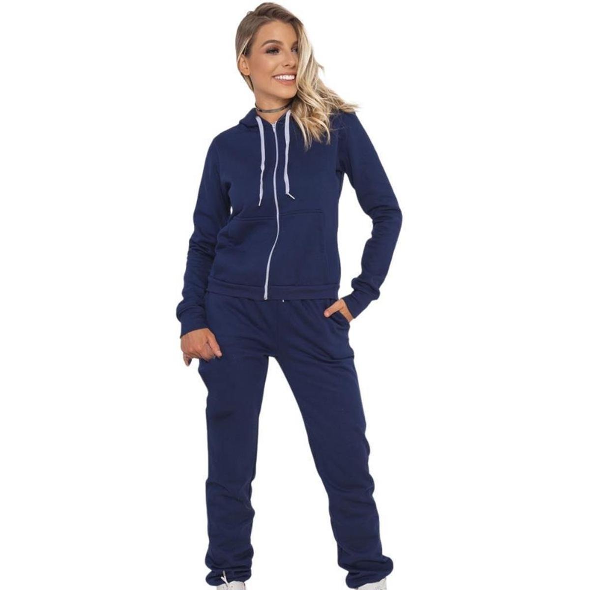 Conjunto Feminino Casaco Moletom Com Zíper + Calça Com Bolsos Inverno é ruim? Conjunto Feminino Casaco Moletom Com Zíper + Calça Com Bolsos Inverno é boa?