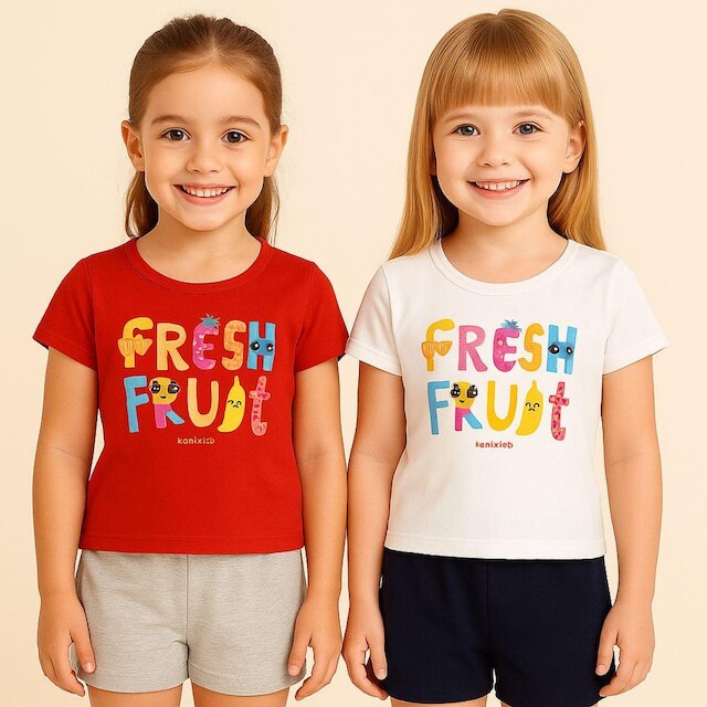 Conjunto Feminino Fresh Fruit Kely Kety Shorts Moletinho
