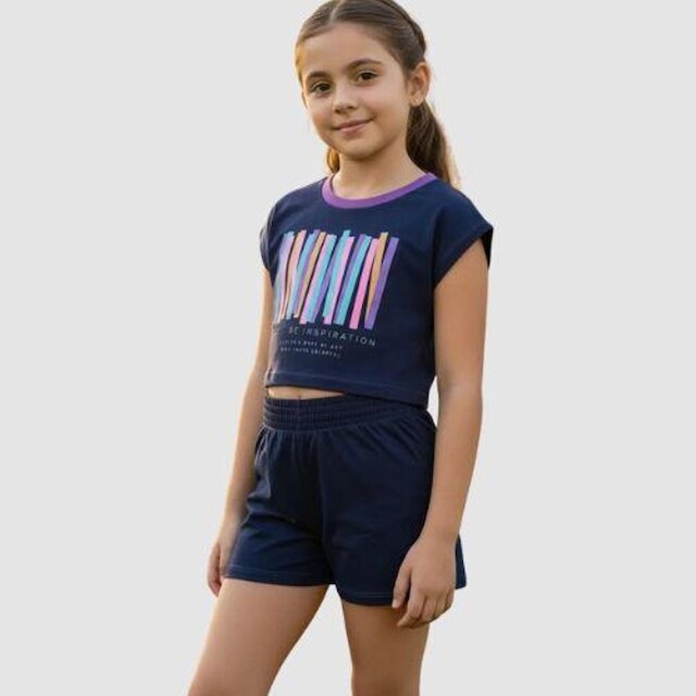 Conjunto Feminino Hey Be Inspiration Kely Kety Shorts Moletinho
