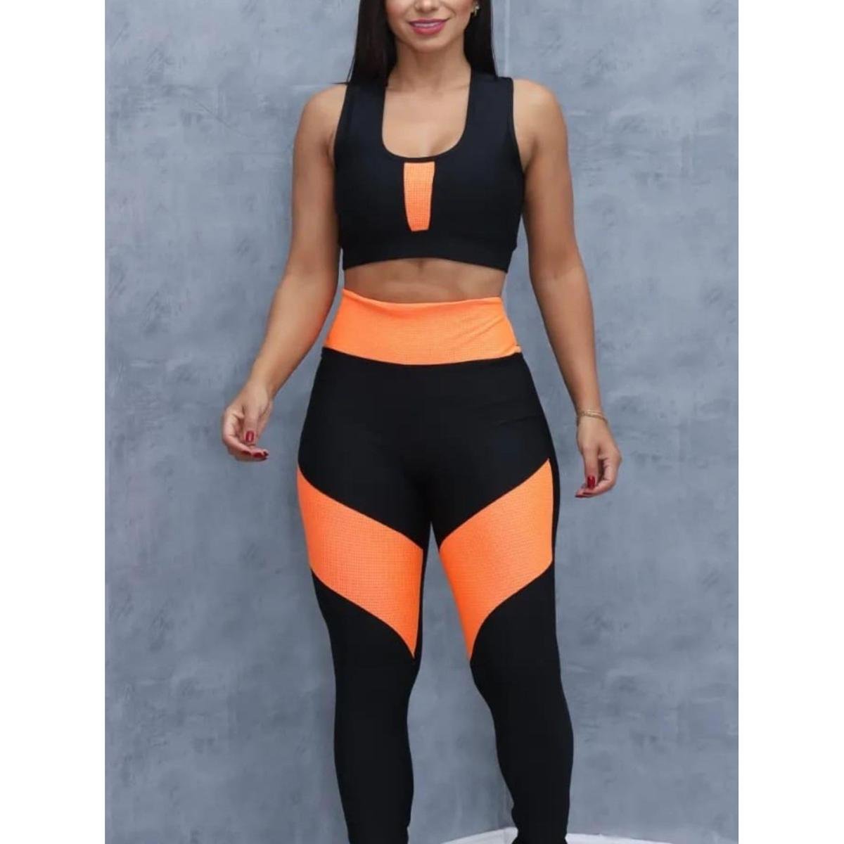 CONJUNTO FEMININO LEGGING POLIAMIDA FEMININA E TOP ACADEMIA