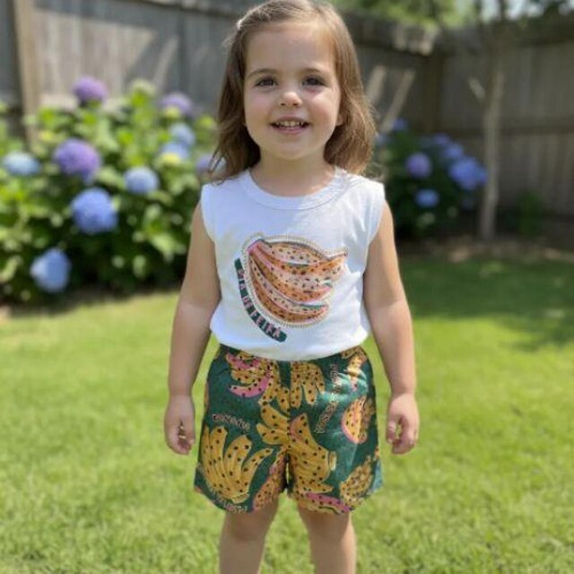 Conjunto Feminino Verão Bananas Kely Kety Shorts Soltinho