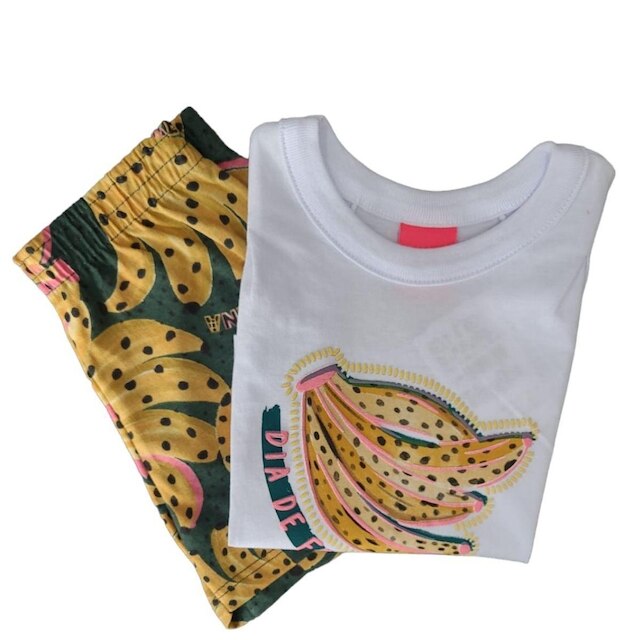 Conjunto Feminino Verão Bananas Kely Kety Shorts Soltinho