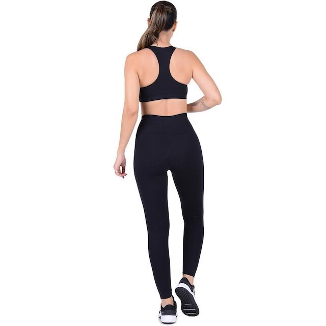Conjunto Fitness Top Com Bojo Removível e Calça Cós Alto Summer Soul