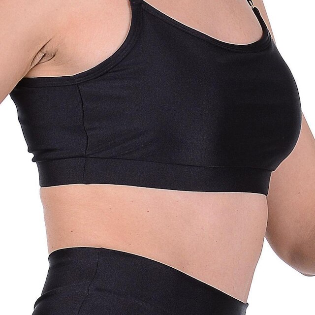 Conjunto Fitness Top Com Bojo Removível e Calça Cós Alto Summer Soul