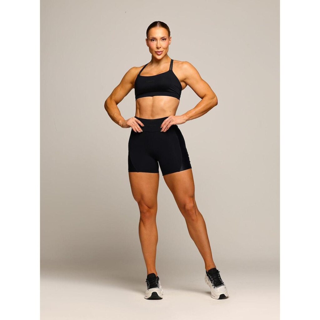 Conjunto Fitness Top E Short Cós Alto Viamafia Field Com Bojo Preto