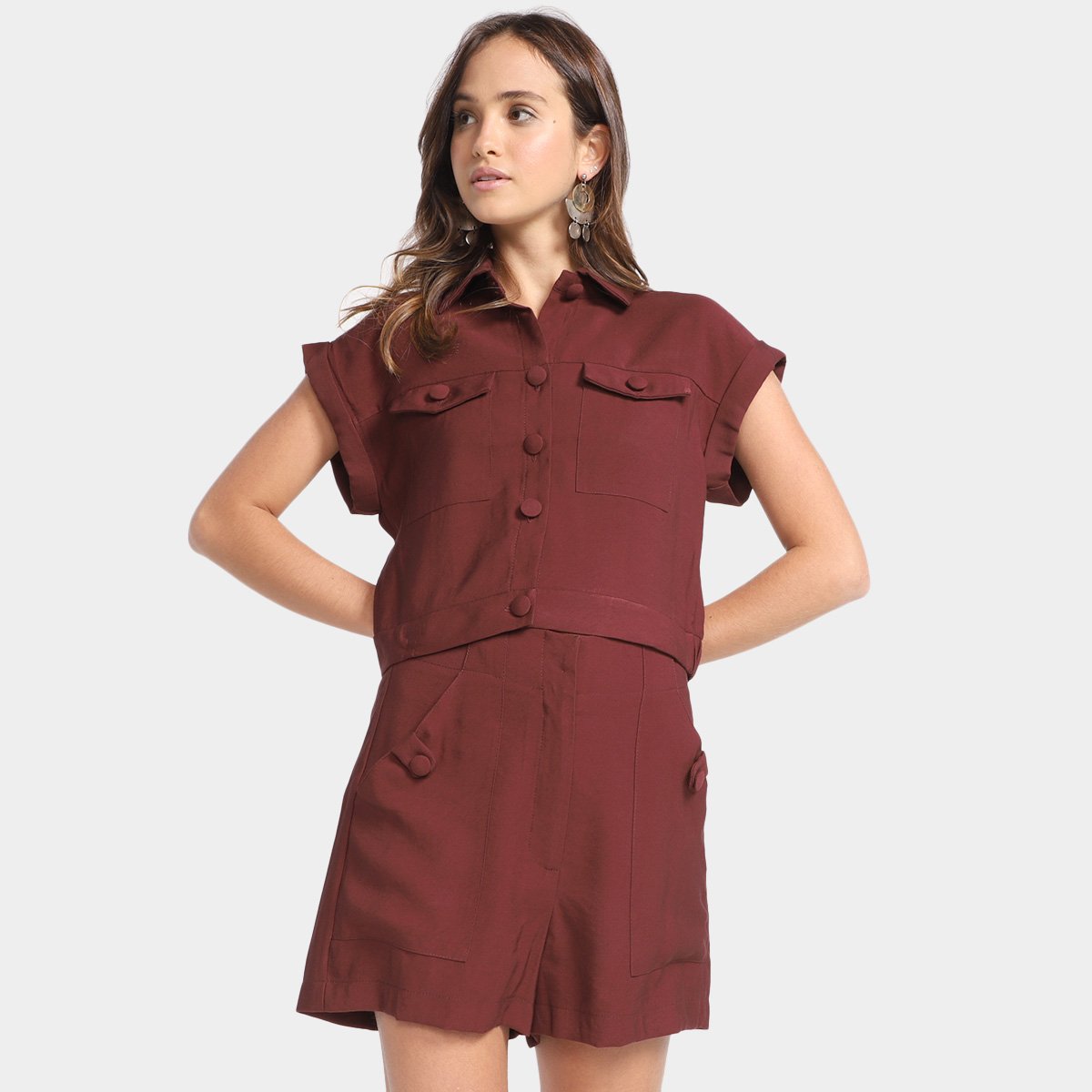 Conjunto Il Shin Must Have Short Feminino - Marrom Menor preço em Conjunto Il Shin Must Have Short Feminino - Marrom