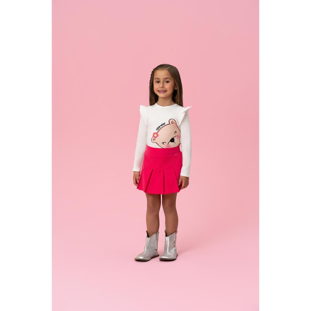 Conjunto Infantil Blusa Manga Longa/Short Saia Mon Sucré