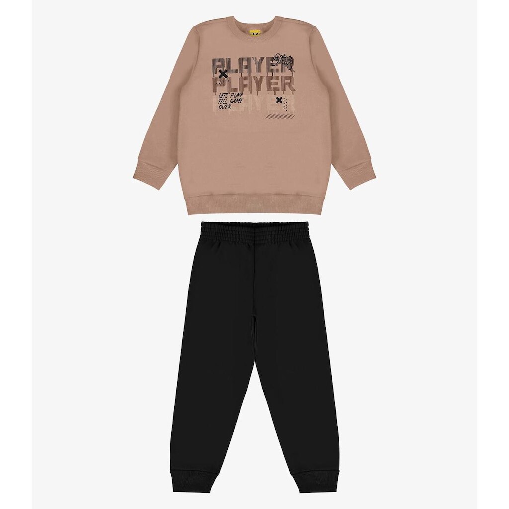 Conjunto Infantil Blusão Com Calça Rovi Kids Marrom