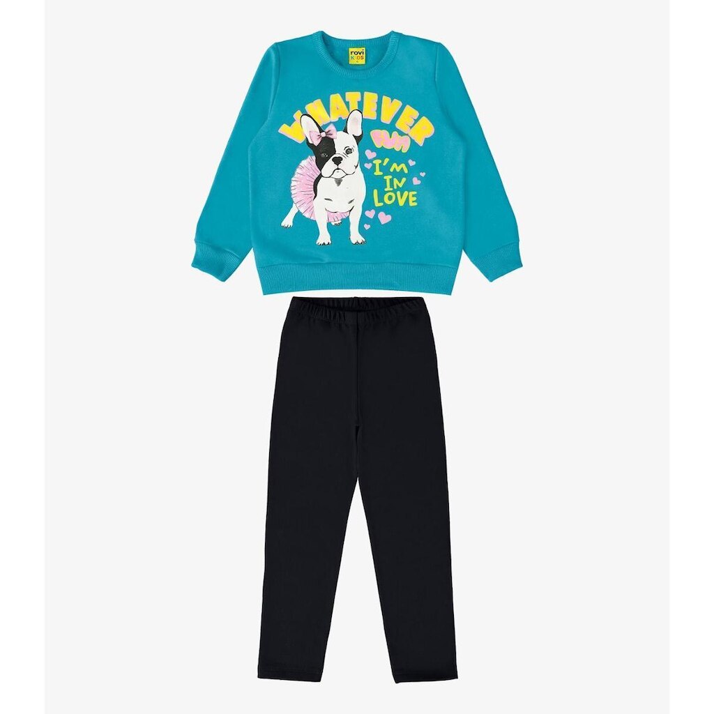 Conjunto Infantil Blusão Com Legging Rovi Kids Azul