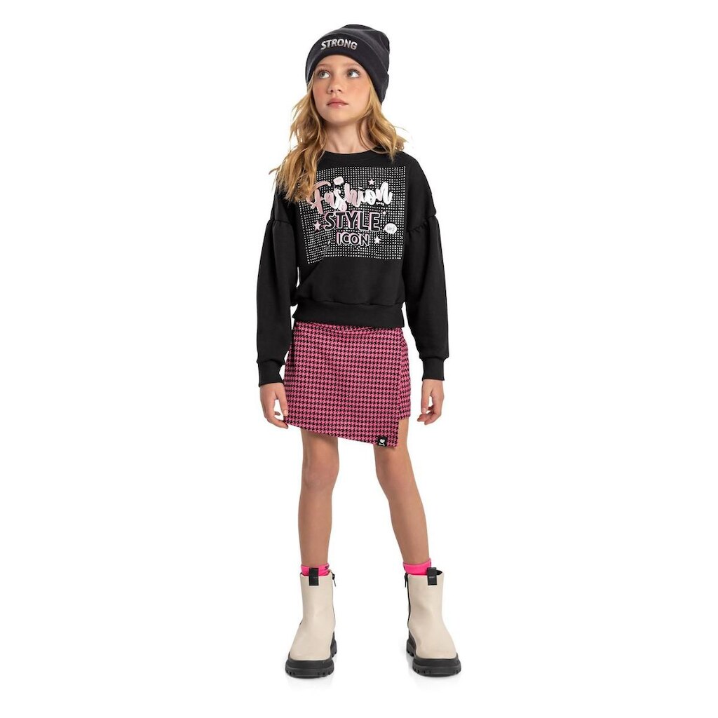 Conjunto Infantil Blusão e Short Saia Jarcquard Quimby