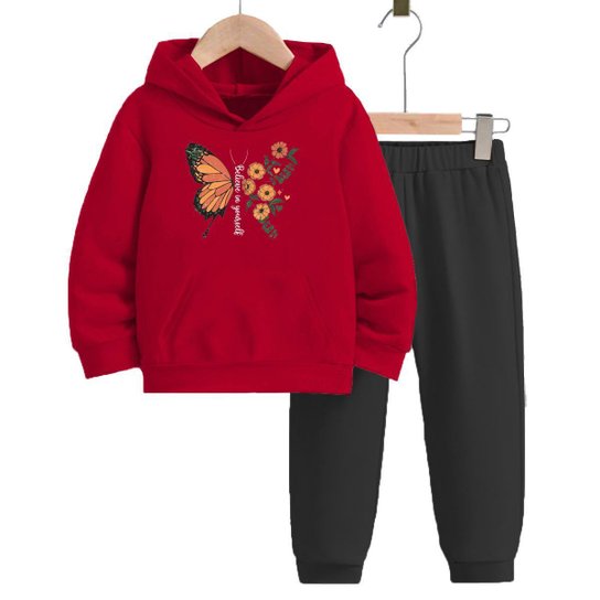 Conjunto Infantil Borboletinha Moletom e Calça Algodão