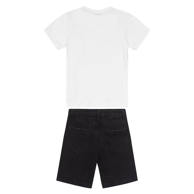 Conjunto Infantil Camiseta Com Bermuda Trick Nick Branco