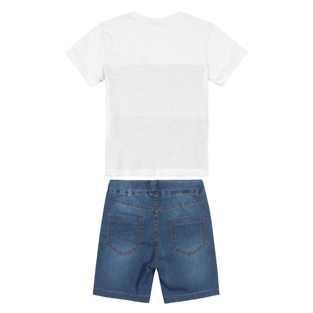 Conjunto Infantil Camiseta Com Bermuda Trick Nick Branco