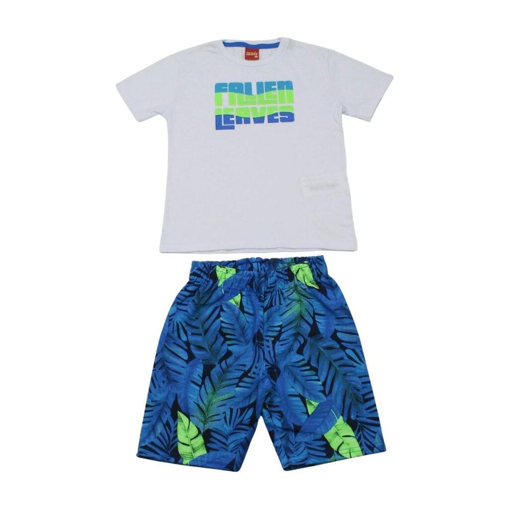 Conjunto Infantil Camiseta e Bermuda Moletinho Estampada 1001347 - Kyly