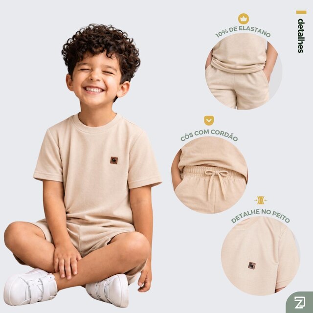 Conjunto Infantil Camiseta e Bermuda