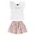 Conjunto Infantil com Blusa e Short-Saia Guloseima - Rosa