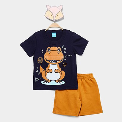 Conjunto Infantil Curto Kamylus Dino Menino - Masculino