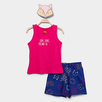 Conjunto Infantil Curto Kyly Cat Love Menina - Feminino